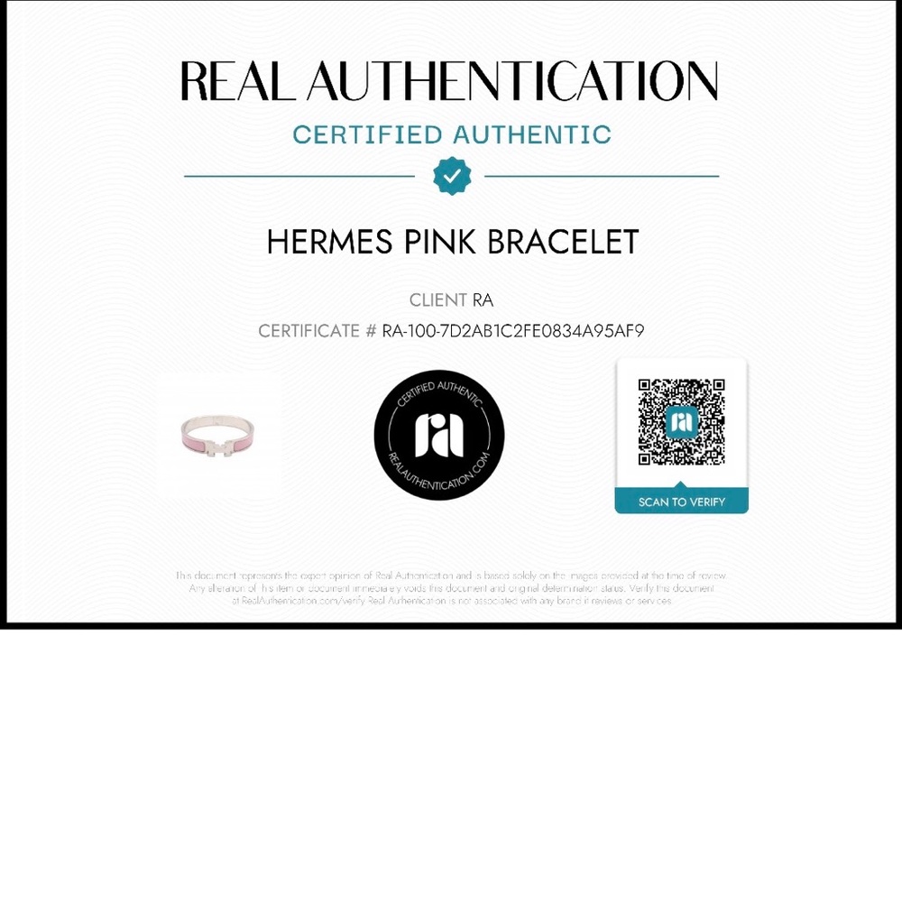 Hermes Clic H Pink and Silver Bracelet box, dust bag COA like new - Picture 8 of 8